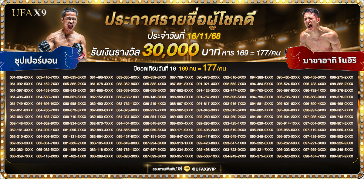 ประกาศกิจกรรมทายผลมวย